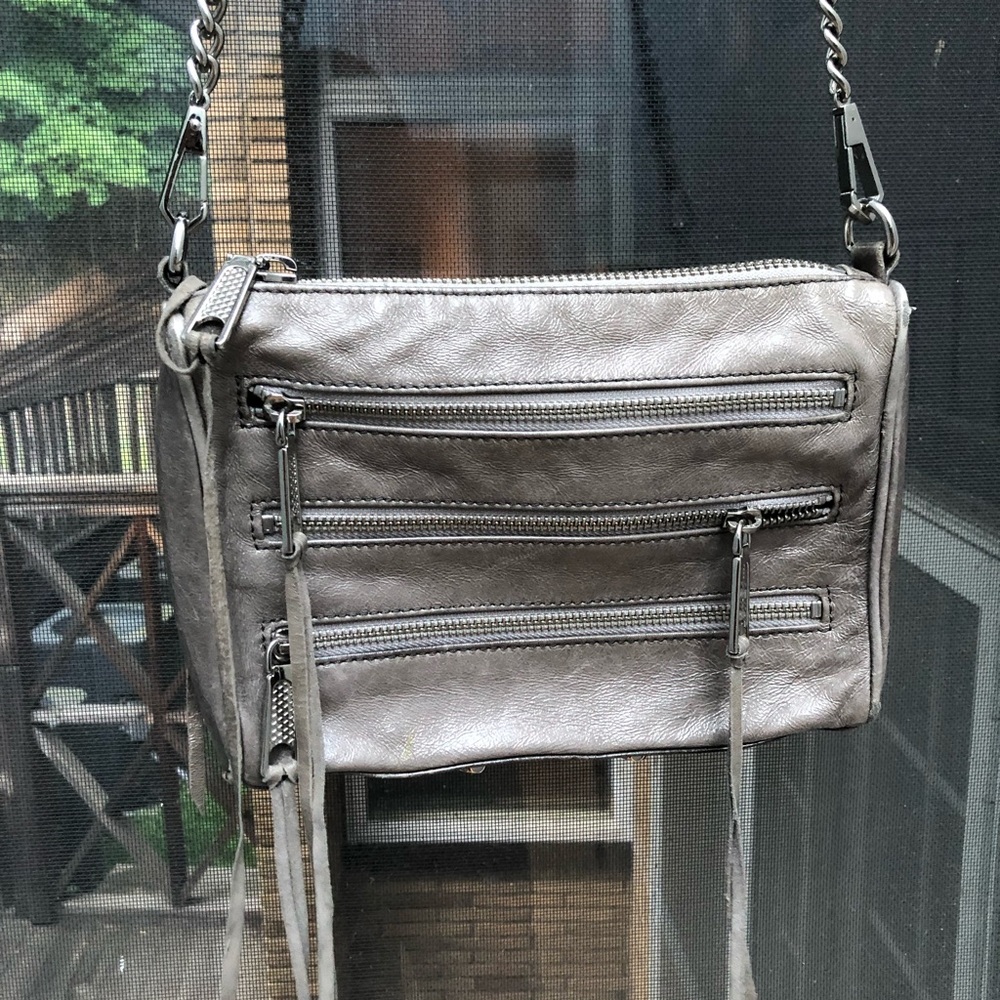 Rebecca Minkoff Grey Zipper Mini Mac Purse